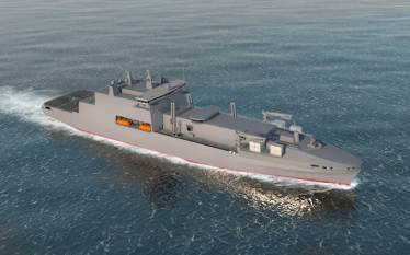 A design of the support ships that will be built at Appledore shipyard for the Royal Navy